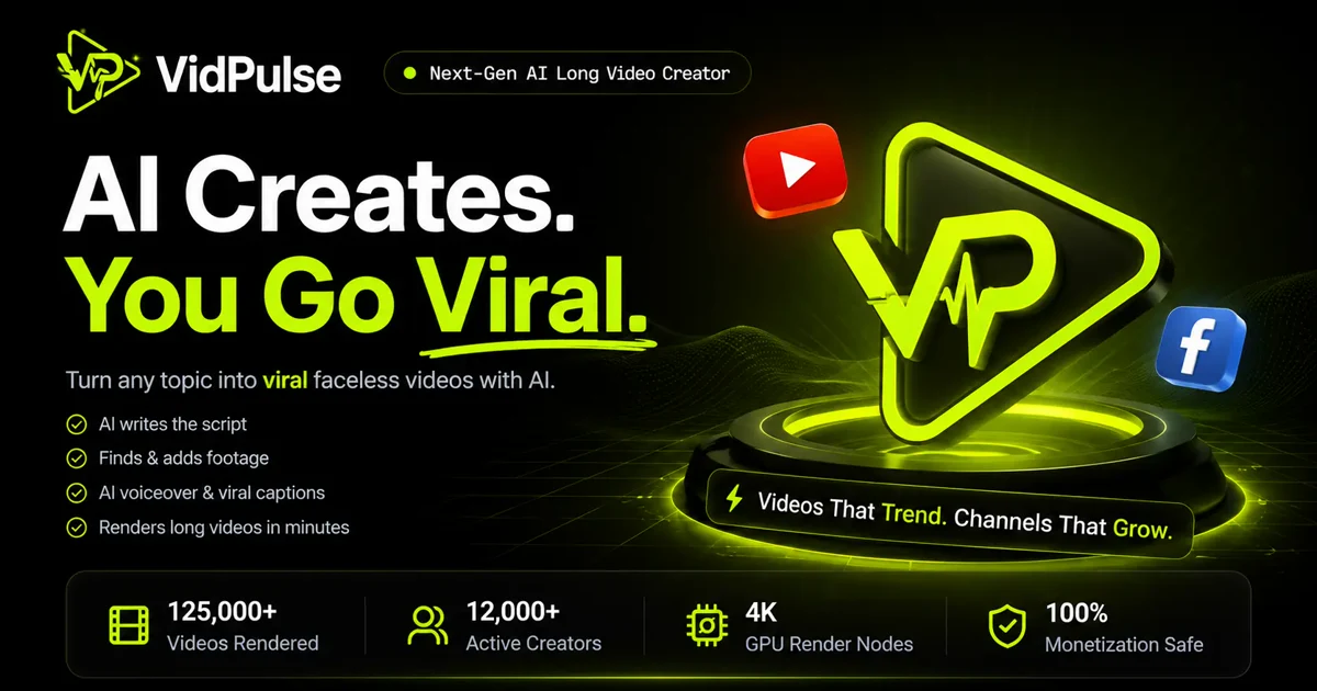VidPulse AI Video Generator Workspace Interface